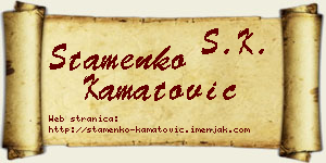Stamenko Kamatović vizit kartica